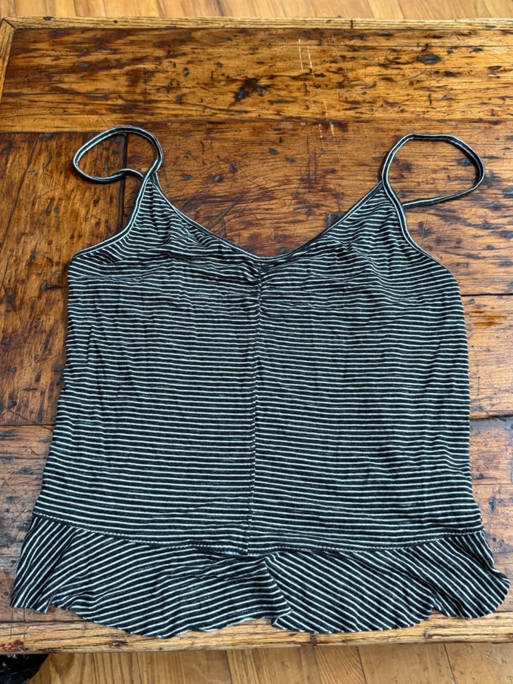 American Eagle Outfitters Black & White Striped Spaghetti Strap Tank